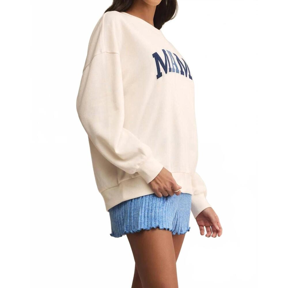 NEW Z SUPPLY mama knit sweatshirt in white shell - Picture 4 of 5